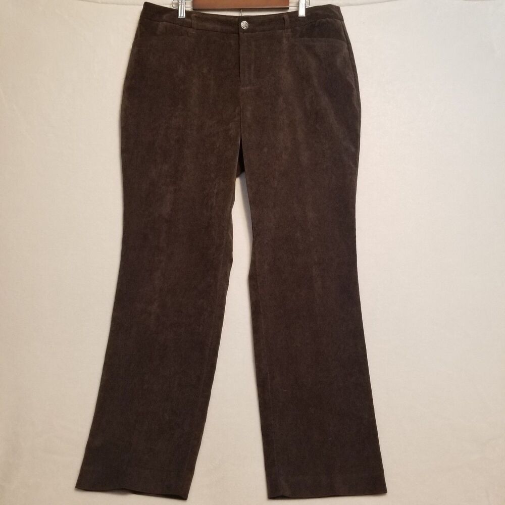 Cj Banks 16W Pants Dark Brown Corduroy Stretch Straight Leg Academia Grunge Fall